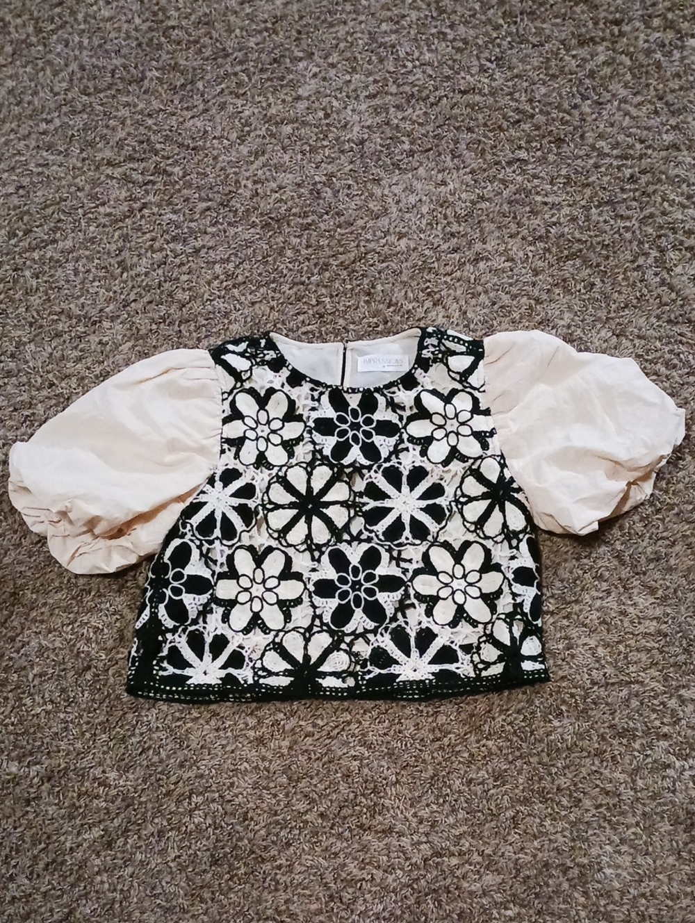 Impressions Crochet Floral Top